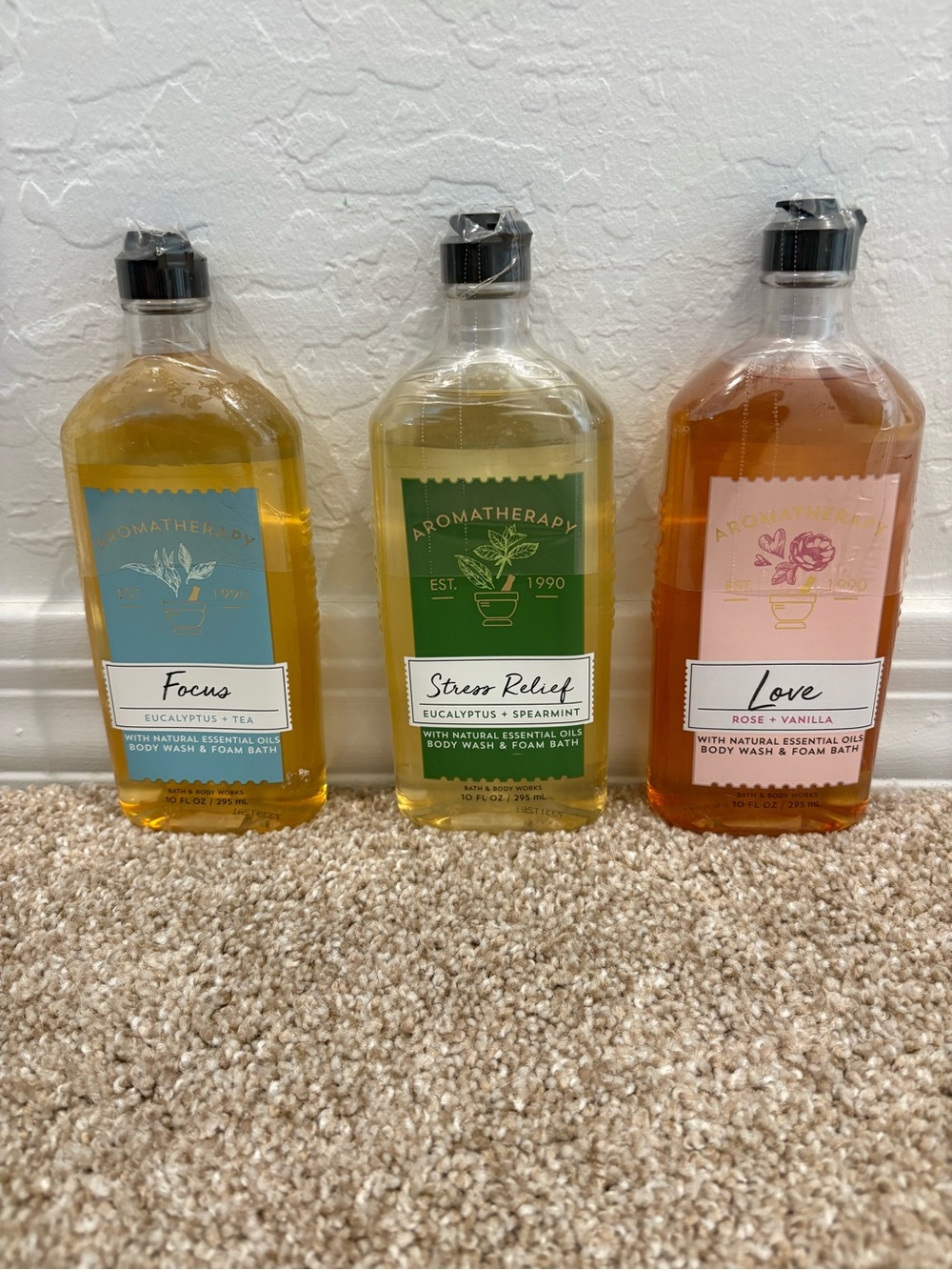 therapy Aromatherapy Body Wash Trio - Yellow, Green, Pink Bottles